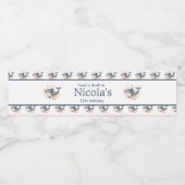 Étiquette Pour Bouteilles D'eau Cute Floral Whale Birthday Party (Étiquettes simples)