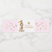 Étiquette Pour Bouteilles D'eau Cute Giraffe Princesse 1er anniversaire (Étiquettes simples)
