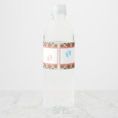 Étiquette Pour Bouteilles D'eau Cute Giraffe Twins Baby shower Party (Dos)