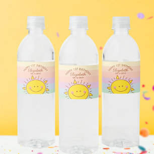 Étiquette Pour Bouteilles D'eau Cute Little Sunshine Baby First Birthday Party