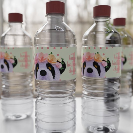 Étiquette Pour Bouteilles D'eau Cute Panda Âge de l'ours Anniversaire Fête Étiquet