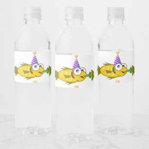 Étiquette Pour Bouteilles D'eau Cute Party Goldfish Personnalisé Anniversaire