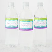 Étiquette Pour Bouteilles D'eau Cute Peacock vert et violet (Bouteilles)