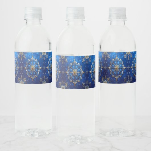 Étiquette Pour Bouteilles D'eau Déco de Fêtes Bleue (Bouteilles)