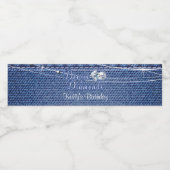 Étiquette Pour Bouteilles D'eau Denim et diamants (Étiquettes simples)