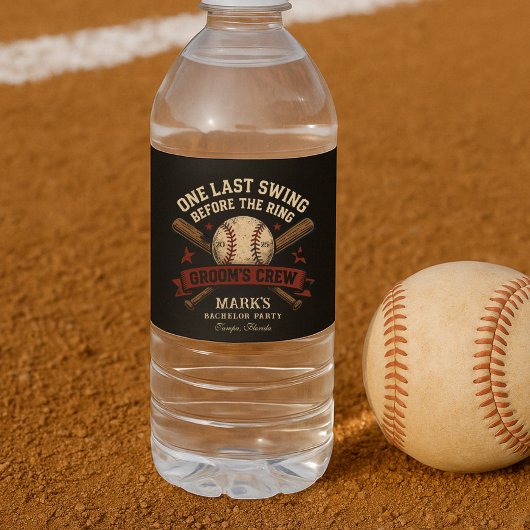 Étiquette Pour Bouteilles D'eau Dernière Swing Baseball Bachelor Party
