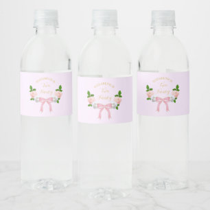 Étiquette Pour Bouteilles D'eau Deux Fancy Bow Floral Anniversaire