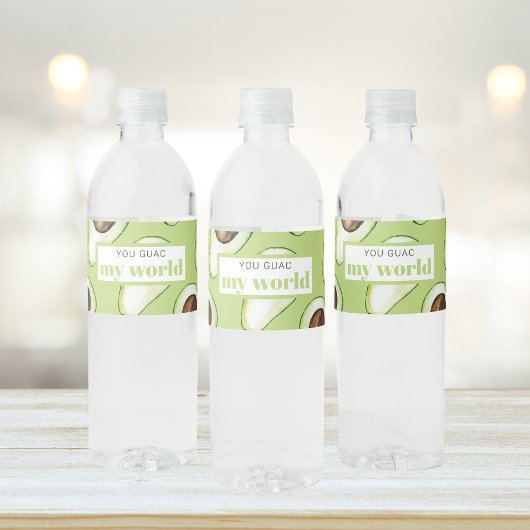 Étiquette Pour Bouteilles D'eau Devis moderne vert Avocado amusant