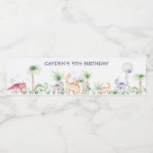 Étiquette Pour Bouteilles D'eau Dinosaur bouteille d'eau d'anniversaire étiquette  (Étiquettes simples)