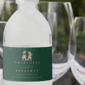 Étiquette Pour Bouteilles D'eau Dinosaur Thème Mariage Vert foncé