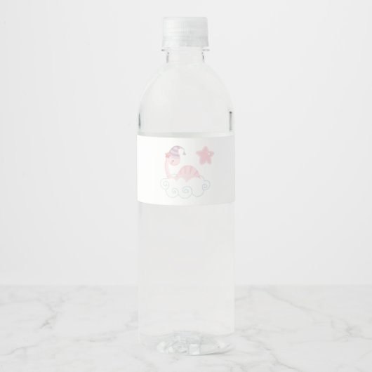 Étiquette Pour Bouteilles D'eau Dinosaure Rose (Devant)