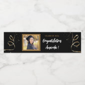 Étiquette Pour Bouteilles D'eau Diplôme photo personnalisé (Étiquettes simples)