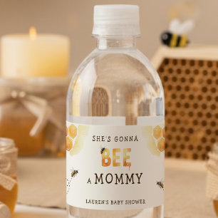 Étiquette Pour Bouteilles D'eau Douce Abeille Nid d'Abeille Aquarelle Baby Shower