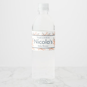 Étiquette Pour Bouteilles D'eau Douce étoile de mer florale pour une baby shower