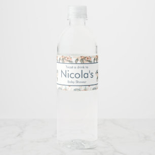 Étiquette Pour Bouteilles D'eau Douce Tortue Florale Baby Shower