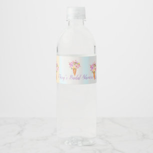 Étiquette Pour Bouteilles D'eau Douche crème glacée, Douche nuptiale Bouteille d'e