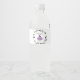 Étiquette Pour Bouteilles D'eau Doux 16 Robe Florale violette