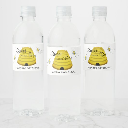 Étiquette Pour Bouteilles D'eau Doux comme peut Bee Honey Bee Hive eau Baby shower (Bouteilles)