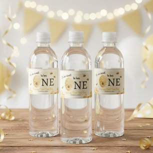 Étiquette Pour Bouteilles D'eau Doux Pour Être Un Premier Anniversaire Aquarelle A