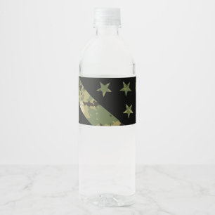 Étiquette Pour Bouteilles D'eau Drapeau américain du Camouflage numérique milita