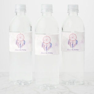 Étiquette Pour Bouteilles D'eau Dreamcatcher Sleepover fête d'anniversaire