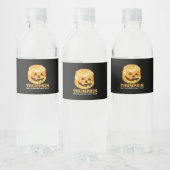 Étiquette Pour Bouteilles D'eau Drôle Citrouille Trumpkin Halloween (Bouteilles)