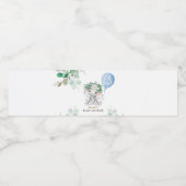 Étiquette Pour Bouteilles D'eau Eau de Fête Bébé Eléphant Bleu (Étiquettes simples)