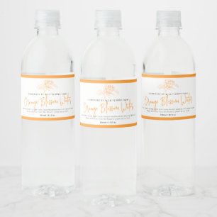 Étiquette Pour Bouteilles D'eau Eau de fleur d'oranger dessinant un produit à l'or