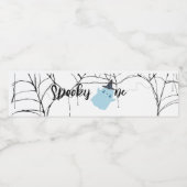 Étiquette Pour Bouteilles D'eau Éffrayant | Halloween 1er anniversaire | Bleu mini (Étiquettes simples)