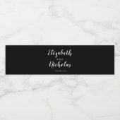 Étiquette Pour Bouteilles D'eau Elégance moderne Mariage noir et blanc (Étiquettes simples)