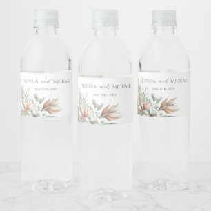 Étiquette Pour Bouteilles D'eau Elégance tropicale Aquarelle Mariage