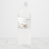 Étiquette Pour Bouteilles D'eau Elégance tropicale Aquarelle Mariage (Devant)
