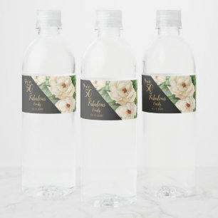 Étiquette Pour Bouteilles D'eau Elégant 50 Et Fabuleux Black Gold Anniversaire Flo