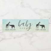 Étiquette Pour Bouteilles D'eau Elégant Baby shower Eléphant Giraffe (Étiquettes simples)