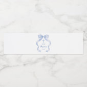 Étiquette Pour Bouteilles D'eau Élégant Baptême Bleu Bow (Étiquettes simples)