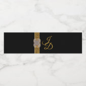 Étiquette Pour Bouteilles D'eau Élégant Black Gold Parties scintillant Mariage Bro (Étiquettes simples)