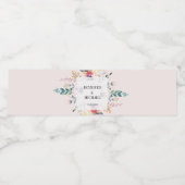 Étiquette Pour Bouteilles D'eau Elegant Boho Bouquet Mariage (Étiquettes simples)