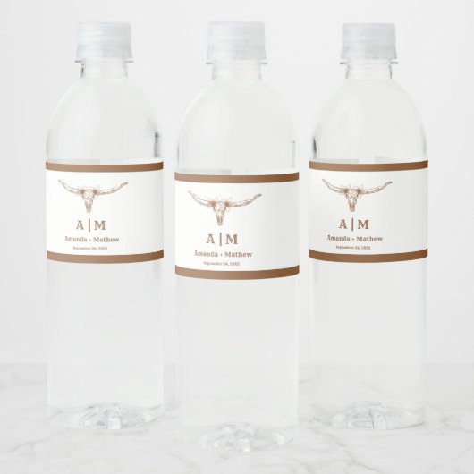 Étiquette Pour Bouteilles D'eau Élégant Boho Western Cowboy Mariage (Bouteilles)