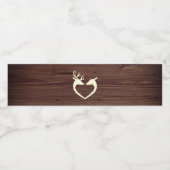 Étiquette Pour Bouteilles D'eau Elégant Coeur de Cerf Bois rustique (Étiquettes simples)