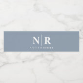 Étiquette Pour Bouteilles D'eau Élégant Couples Mariage Monogramme Personnalisé (Étiquettes simples)