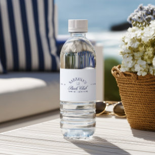 Étiquette Pour Bouteilles D'eau Élégant Enterrement de Vie de Célibataire Bleu Nui