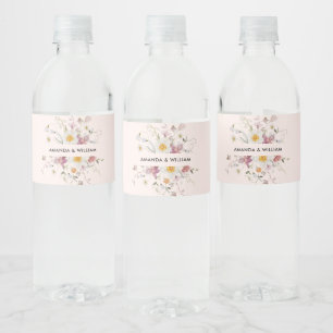 Étiquette Pour Bouteilles D'eau Elégant Étiquette de bouteille d'eau - Fleurs d'aq