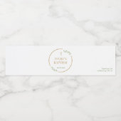 Étiquette Pour Bouteilles D'eau Elegant Gold Cross Greenery wreath Baptism custom (Étiquettes simples)