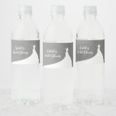 Étiquette Pour Bouteilles D'eau Élégant lin gris Fête des mariées (Bouteilles)