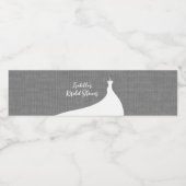 Étiquette Pour Bouteilles D'eau Élégant lin gris Fête des mariées (Étiquettes simples)