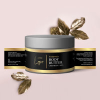 Élégant logo Black Gold Cosmetic Jar Wrapper Étiqu