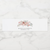 Étiquette Pour Bouteilles D'eau Élégant Mariage d'aquarelle rose pâle (Étiquettes simples)