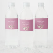 Étiquette Pour Bouteilles D'eau Elégant Mariage de bouquet rose aquarelle (Bouteilles)