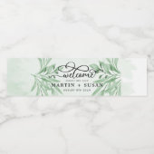 Étiquette Pour Bouteilles D'eau Elégant Moody Eucalyptus Feuille Mariage de verdur (Étiquettes simples)