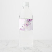 Étiquette Pour Bouteilles D'eau Elégant papillon violet 1er anniversaire fête (Dos)
